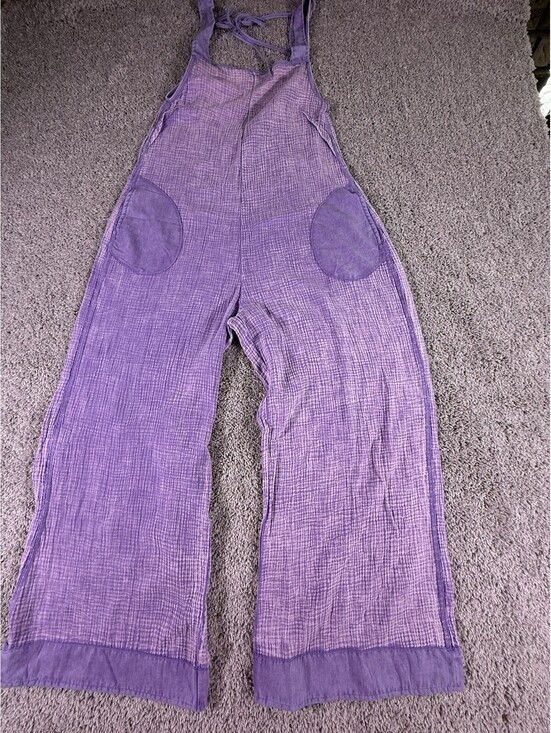 Zenana Outfitters Pants - NWOT Zenana Jumpsuit Cotton Purple Size Medium Cropped